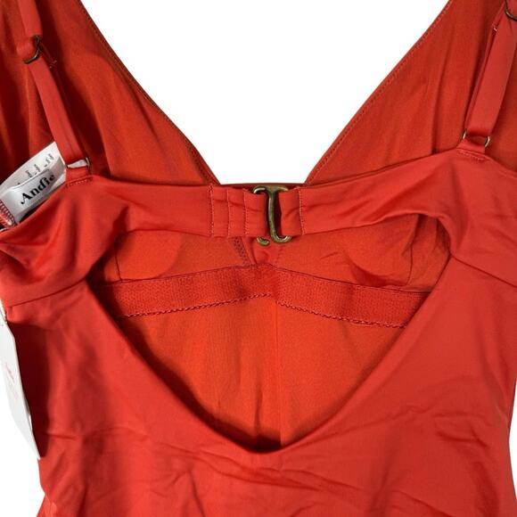Andie Swim The Tahiti One Piece In Chili Pepper Open Back Deep V Size XS NEW - Picture 4 of 14
